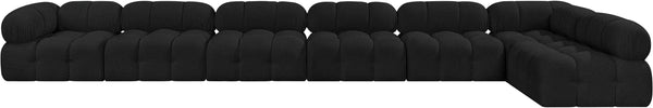 Ames Black Boucle Fabric Modular Sectional 611Black-Sec7C Meridian Furniture