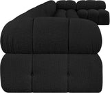 Ames Black Boucle Fabric Modular Sectional 611Black-Sec7C Meridian Furniture