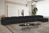 Ames Black Boucle Fabric Modular Sectional 611Black-Sec7D Meridian Furniture