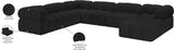 Ames Black Boucle Fabric Modular Sectional 611Black-Sec7E Meridian Furniture