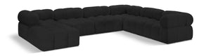 Ames Black Boucle Fabric Modular Sectional 611Black-Sec7E Meridian Furniture