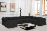 Ames Black Boucle Fabric Modular Sectional 611Black-Sec7E Meridian Furniture