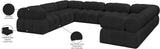 Ames Black Boucle Fabric Modular Sectional 611Black-Sec8A Meridian Furniture