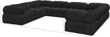 Ames Black Boucle Fabric Modular Sectional 611Black-Sec8A Meridian Furniture