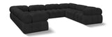 Ames Black Boucle Fabric Modular Sectional 611Black-Sec8A Meridian Furniture