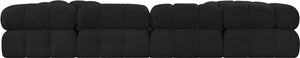 Ames Black Boucle Fabric Modular Sectional 611Black-Sec8A Meridian Furniture