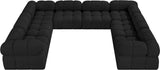 Ames Black Boucle Fabric Modular Sectional 611Black-Sec8A Meridian Furniture