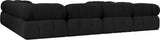 Ames Black Boucle Fabric Modular Sectional 611Black-Sec8A Meridian Furniture