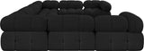 Ames Black Boucle Fabric Modular Sectional 611Black-Sec8A Meridian Furniture