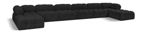 Ames Black Boucle Fabric Modular Sectional 611Black-Sec8B Meridian Furniture