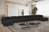 Ames Black Boucle Fabric Modular Sectional 611Black-Sec8B Meridian Furniture