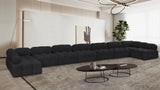 Ames Black Boucle Fabric Modular Sectional 611Black-Sec9A Meridian Furniture