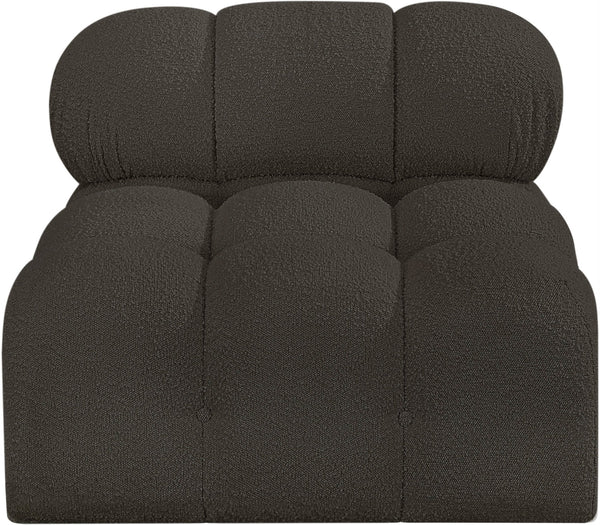 Ames Brown Boucle Fabric Armless 611Brown-Armless Meridian Furniture