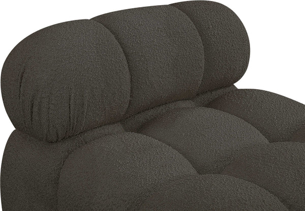 Ames Brown Boucle Fabric Armless 611Brown-Armless Meridian Furniture