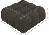 Ames Brown Boucle Fabric Ottoman 611Brown-Ott Meridian Furniture