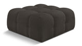 Ames Brown Boucle Fabric Ottoman 611Brown-Ott Meridian Furniture