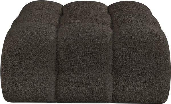 Ames Brown Boucle Fabric Ottoman 611Brown-Ott Meridian Furniture