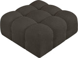 Ames Brown Boucle Fabric Ottoman 611Brown-Ott Meridian Furniture