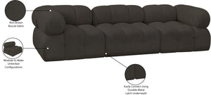 Ames Brown Boucle Fabric Modular Sofa 611Brown-S102A Meridian Furniture