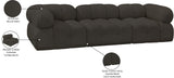 Ames Brown Boucle Fabric Modular Sofa 611Brown-S102A Meridian Furniture