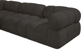 Ames Brown Boucle Fabric Modular Sofa 611Brown-S102A Meridian Furniture