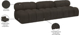 Ames Brown Boucle Fabric Modular Sofa 611Brown-S102B Meridian Furniture