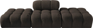 Meridian Furniture Ames Three Piece Modular Sectional Sofa in Plush Boucle for Modern Living Rooms 611Brown-S102C