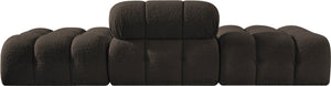 Meridian Furniture Ames Three Piece Modular Sectional Sofa in Plush Boucle for Modern Living Rooms 611Brown-S102C
