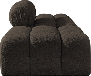 Meridian Furniture Ames Three Piece Modular Sectional Sofa in Plush Boucle for Modern Living Rooms 611Brown-S102C