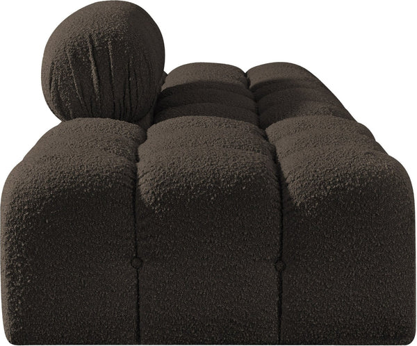 Meridian Furniture Ames Three Piece Modular Sectional Sofa in Plush Boucle for Modern Living Rooms 611Brown-S102C