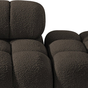 Meridian Furniture Ames Three Piece Modular Sectional Sofa in Plush Boucle for Modern Living Rooms 611Brown-S102C
