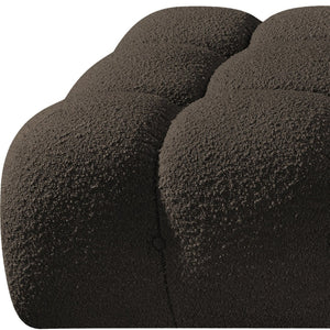 Meridian Furniture Ames Three Piece Modular Sectional Sofa in Plush Boucle for Modern Living Rooms 611Brown-S102C
