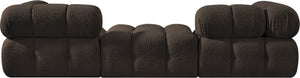 Meridian Furniture Ames Three Piece Modular Sectional Sofa in Textured Boucle for Modern Living Rooms 611Brown-S102D