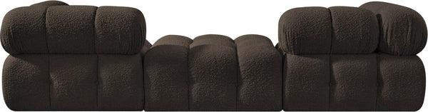 Meridian Furniture Ames Three Piece Modular Sectional Sofa in Textured Boucle for Modern Living Rooms 611Brown-S102D
