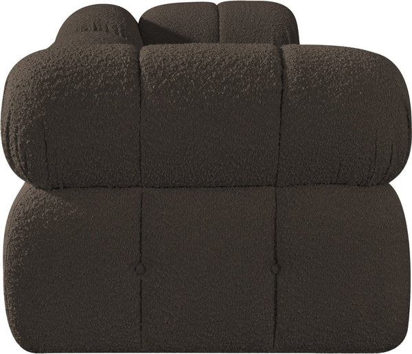 Meridian Furniture Ames Three Piece Modular Sectional Sofa in Textured Boucle for Modern Living Rooms 611Brown-S102D