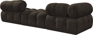 Meridian Furniture Ames Three Piece Modular Sectional Sofa in Textured Boucle for Modern Living Rooms 611Brown-S102D