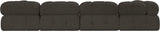 Ames Brown Boucle Fabric Modular Sofa 611Brown-S136A Meridian Furniture