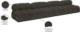 Ames Brown Boucle Fabric Modular Sofa 611Brown-S136B Meridian Furniture