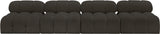 Ames Brown Boucle Fabric Modular Sofa 611Brown-S136B Meridian Furniture