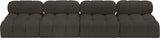 Ames Brown Boucle Fabric Modular Sofa 611Brown-S136B Meridian Furniture