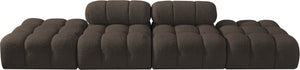 Meridian Furniture Ames Four Piece Modular Sectional Sofa in Textured Boucle for Modern Living Rooms 611Brown-S136C