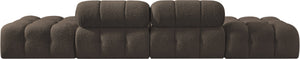 Meridian Furniture Ames Four Piece Modular Sectional Sofa in Textured Boucle for Modern Living Rooms 611Brown-S136C