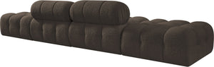 Meridian Furniture Ames Four Piece Modular Sectional Sofa in Textured Boucle for Modern Living Rooms 611Brown-S136C
