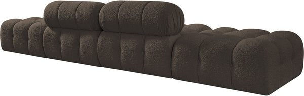 Meridian Furniture Ames Four Piece Modular Sectional Sofa in Textured Boucle for Modern Living Rooms 611Brown-S136C
