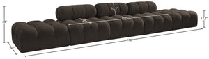 Meridian Furniture Ames Five Piece Boucle Modular Sectional Sofa for Modern Open Plan Living Spaces 611Brown-S170A