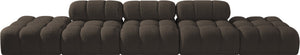 Meridian Furniture Ames Five Piece Boucle Modular Sectional Sofa for Modern Open Plan Living Spaces 611Brown-S170A