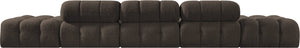 Meridian Furniture Ames Five Piece Boucle Modular Sectional Sofa for Modern Open Plan Living Spaces 611Brown-S170A