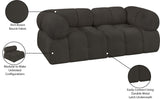 Ames Brown Boucle Fabric Modular Sofa 611Brown-S68A Meridian Furniture