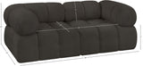 Ames Brown Boucle Fabric Modular Sofa 611Brown-S68A Meridian Furniture