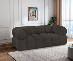 Ames Brown Boucle Fabric Modular Sofa 611Brown-S68A Meridian Furniture